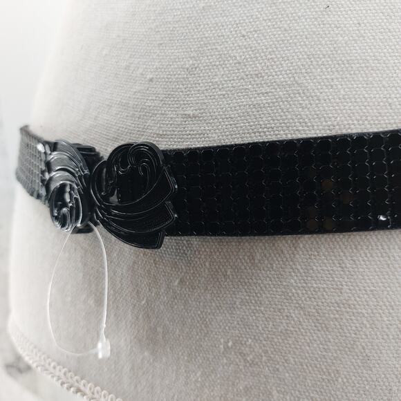 Belt Women's Vintage Black Metal Mesh Cinch Belt Gatsby OS - Picture 9 of 11